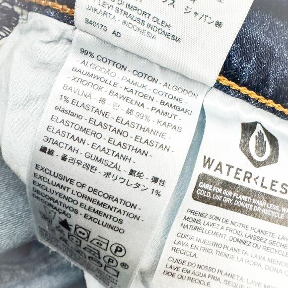 Levi's Wedgie Straight Dark Wash Denim Jeans Button Fly Size 29 x 28 - Picture 6 of 9